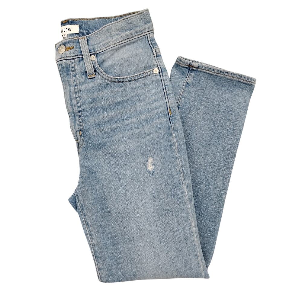 Re/Done Madewell Classic Straight Jean Size 24 Light Blue Wash High Rise